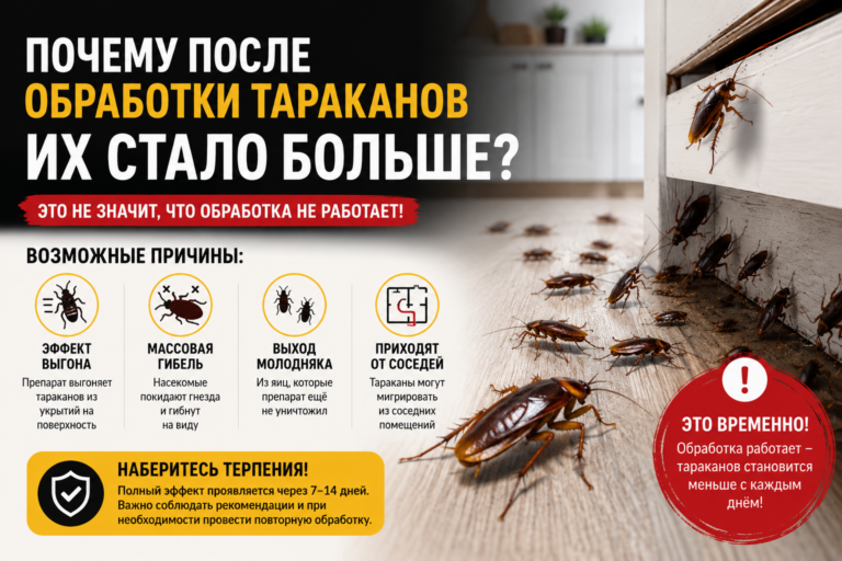Почему после обработки тараканов их стало больше