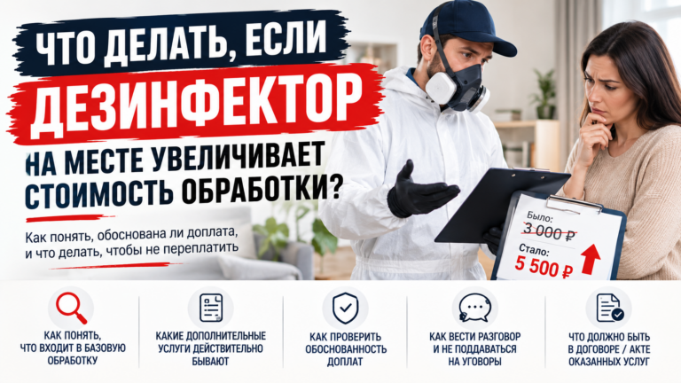 Дезинфектор увеличил цену на месте: что делать и как отказаться